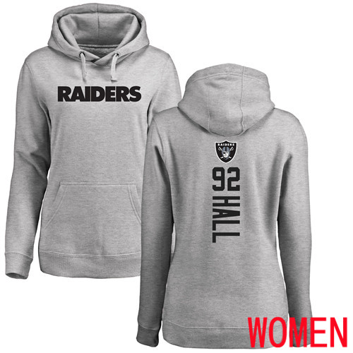 Oakland Raiders Ash Women P J  Hall Backer NFL Football #92 Pullover Hoodie Sweatshirts->oakland raiders->NFL Jersey